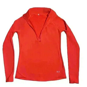 Under Armour Womens Pink Athletic Lightweight Half Zip Fitted Top Outdoors XS